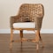 Baxton Studio Kyle Modern Bohemian Natural Brown Woven Rattan Dining Arm Chair with Cushion 212-12804-ZORO - alternate 7